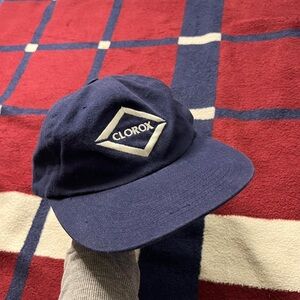 Vintage Y2k Clorox Head to Toe navy hat cap embroidered adjustable trucker Rare